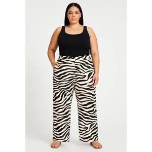 Chloe Kristyn Zebra Print Palazzo Pants Women's Size 1X NWT